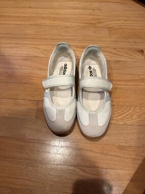 adidas White & Light Gray Mary Jane Sneakers